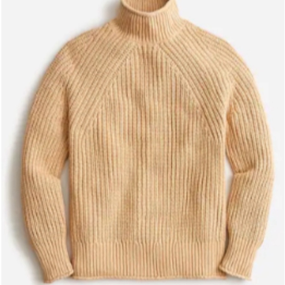 J. Crew || Relaxed Rollneck Sweater in Sandy Beach Tan Small - Picture 2 of 8